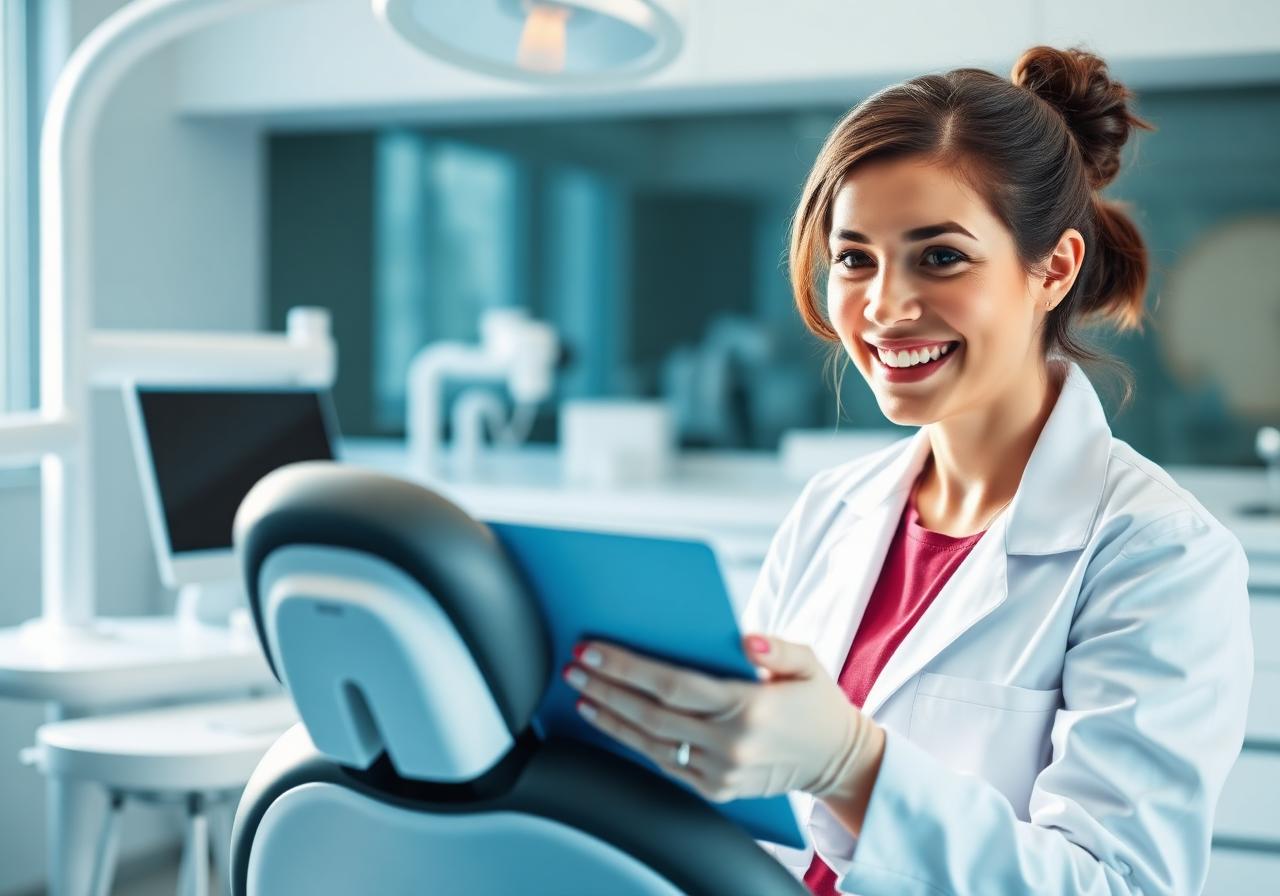 Dentist with patient